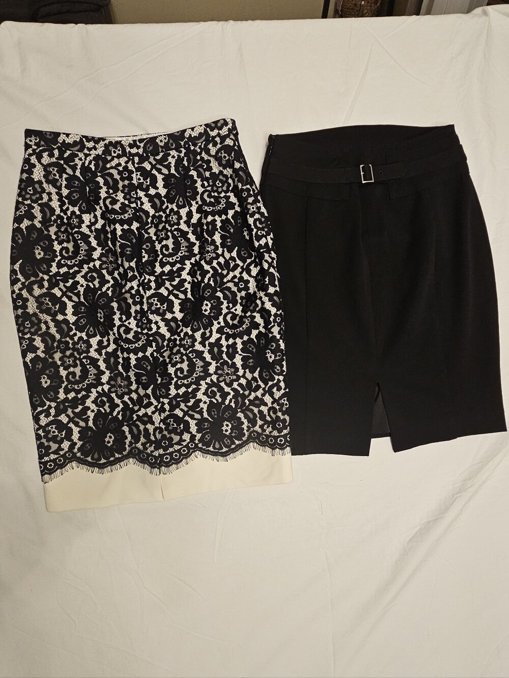 The Limited Scandal Edition Black Lace Overlay Pencil Skirt with Cream Hem - Picture 7 of 7